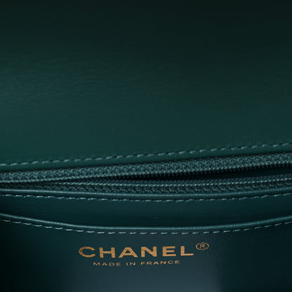 Chanel Shaded Patent Calfskin Quilted Mini Rectangular Flap Green Blue 5 of 8