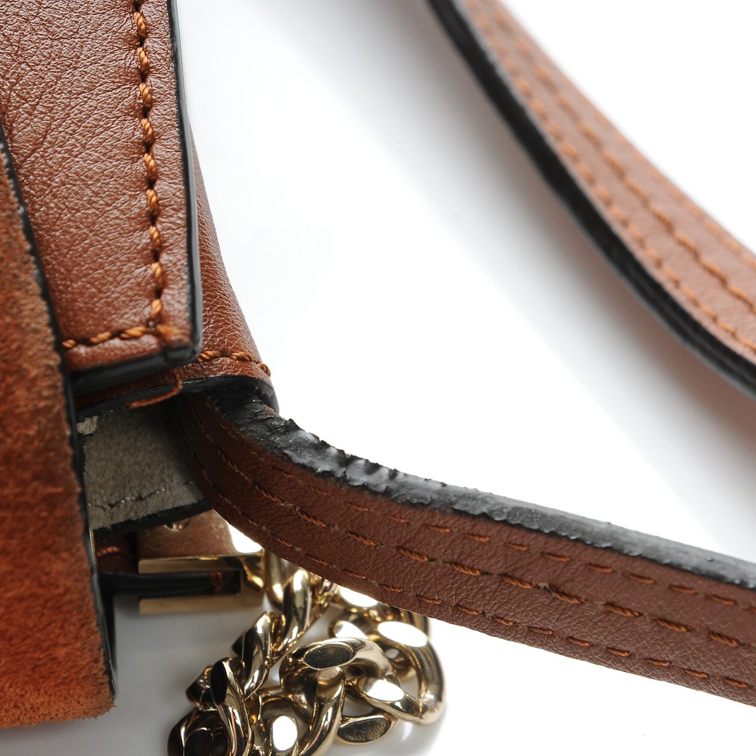 Chloe Suede Calfskin Small Faye Shoulder Bag Tobacco 9 of 12