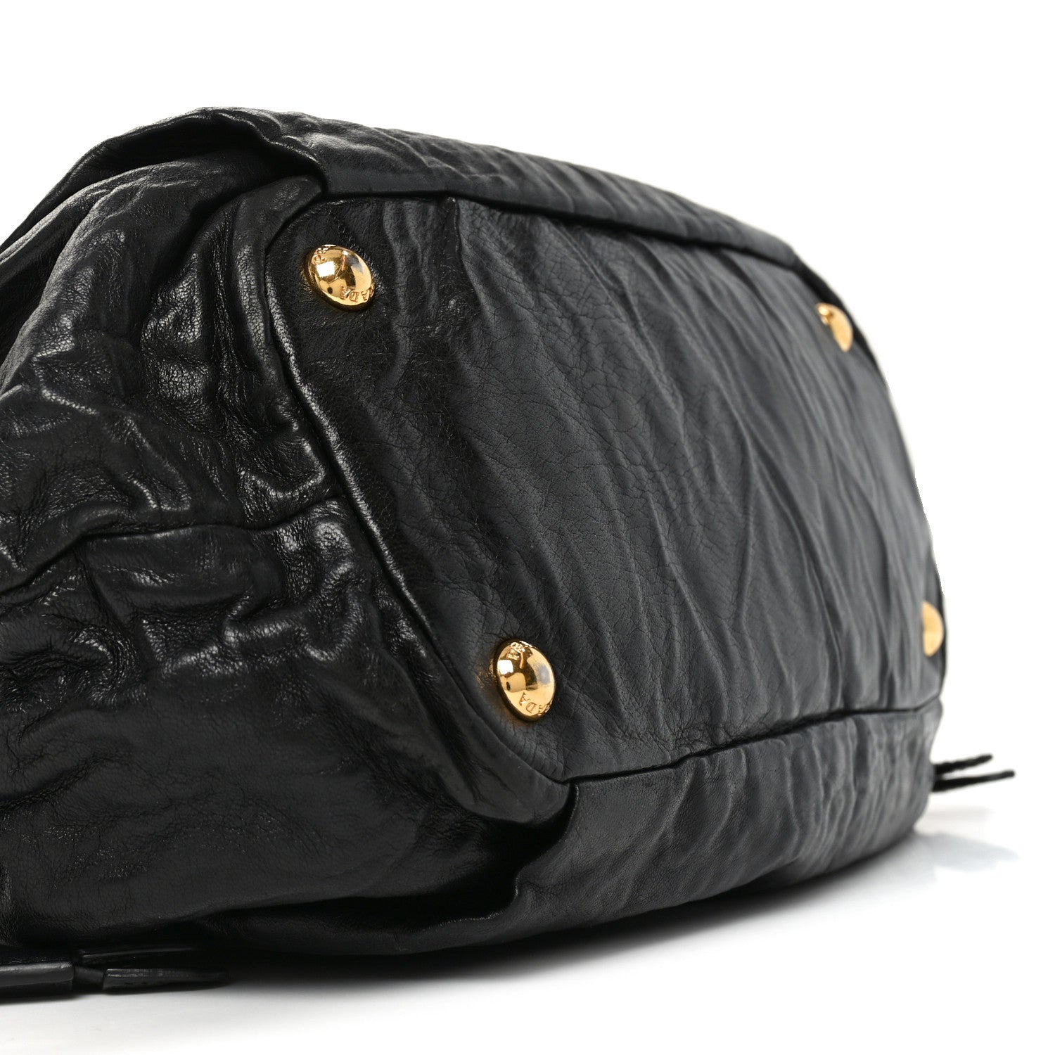Prada Nappa Antique Drawstring Tote Black 8 of 9