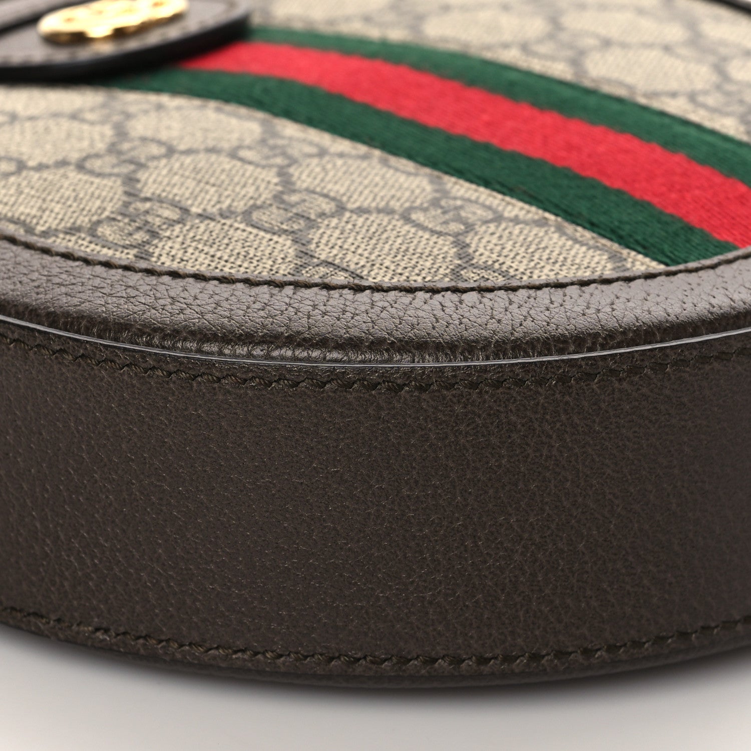 Gucci GG Supreme Monogram Web Mini Ophidia Round Shoulder Bag Brown 10 of 12
