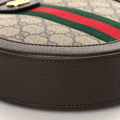 Gucci GG Supreme Monogram Web Mini Ophidia Round Shoulder Bag Brown 10 of 12