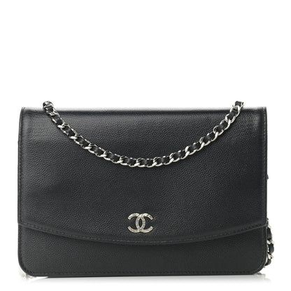 Chanel Caviar Sevruga Wallet On Chain WOC Black 1 of 12