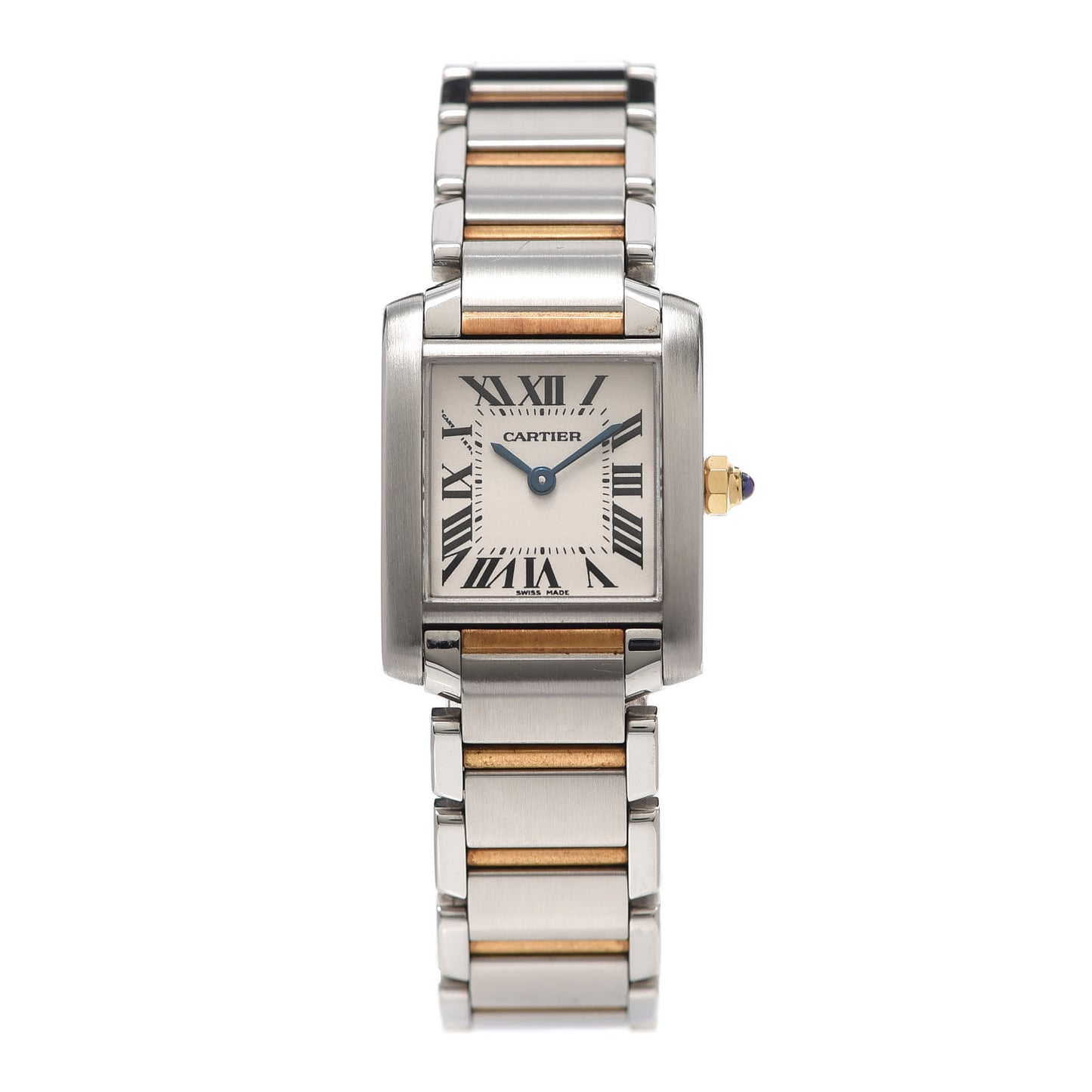 Stainless Steel 18K Yellow Gold 20mm Tank Francaise Quartz Watch