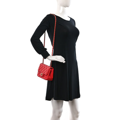 Chanel Lambskin Quilted Mini Square Flap Red 2 of 9