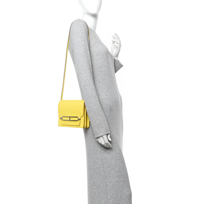 Hermes Ostrich Mini Sac Roulis Jaune Citron 2 of 14