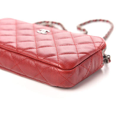 Chanel Caviar Quilted Small Clutch With Chain Red 10 of 12
