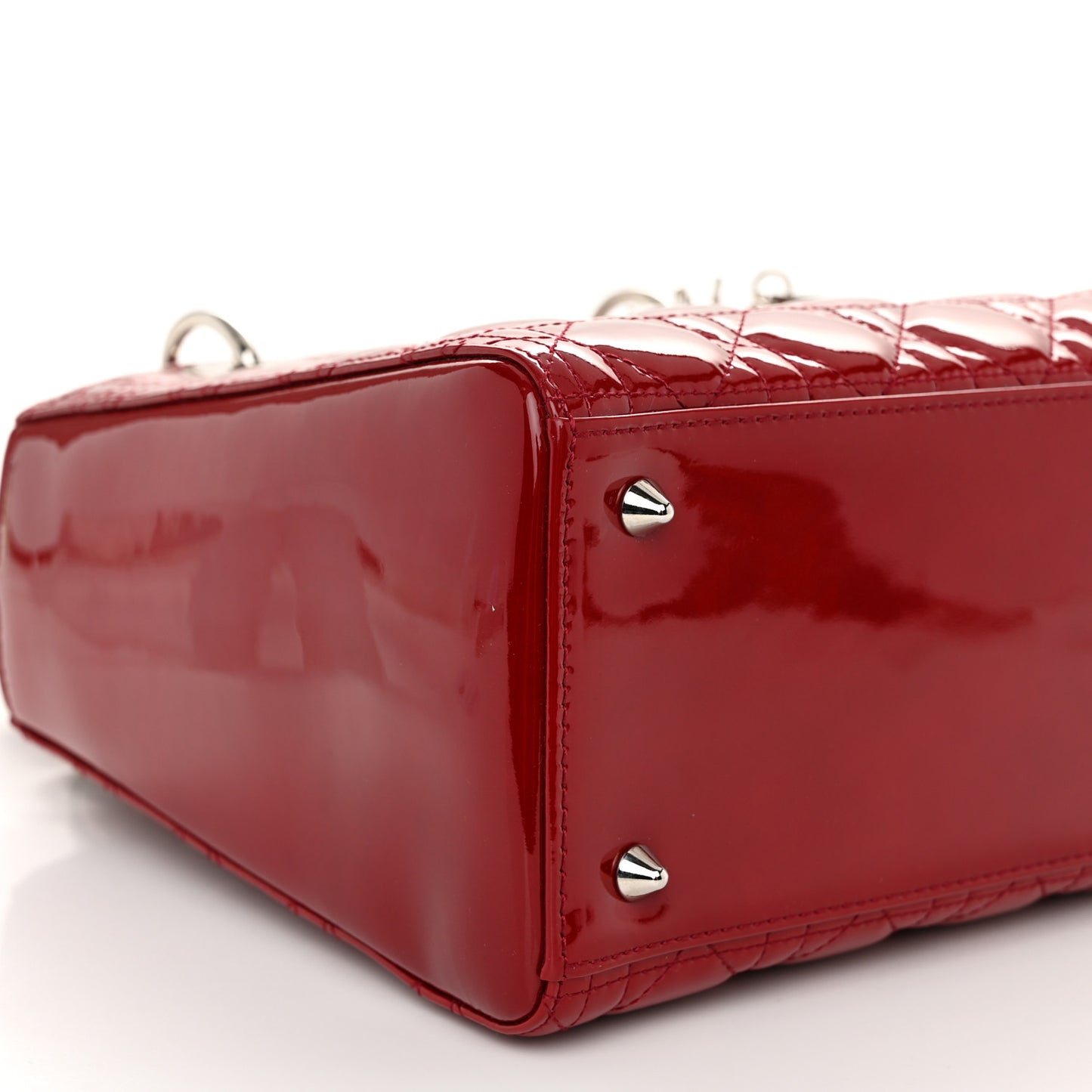 Patent Cannage Medium Lady Dior Red