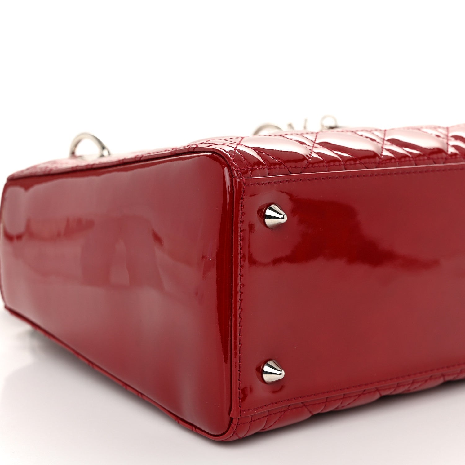 Christian Dior Patent Cannage Medium Lady Dior Red 9 of 10