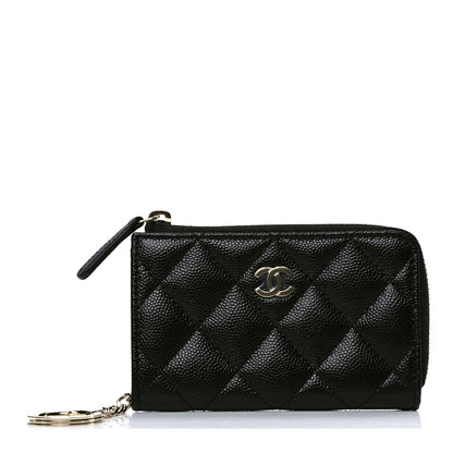 Chanel Caviar Quilted Zipped Key Holder Case Black 1 of 5