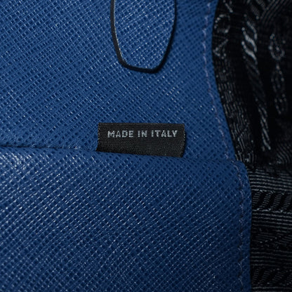 Prada Saffiano Small Soft Tote Bleuette 7 of 11