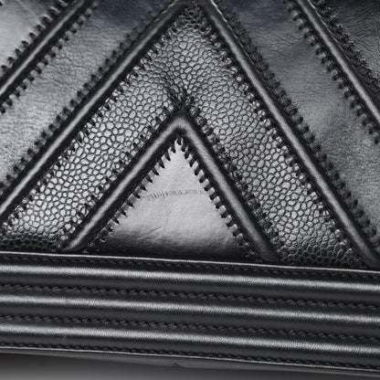 Chanel Caviar Suede Calfskin Chevron Medium Boy Flap Black 14 of 14