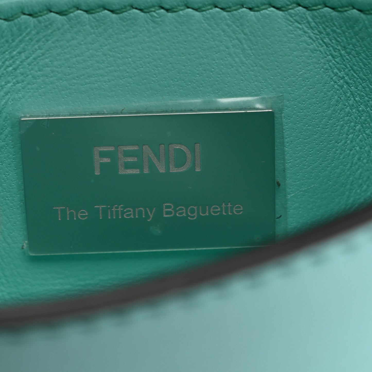 X TIFFANY Vitello Seta Sterling Silver Nano Maxi Buckle Baguette Tiffany Blue Silver