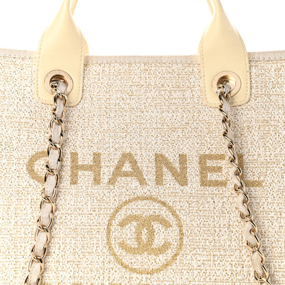 Chanel Lurex Boucle Medium Deauville Tote White 7 of 12