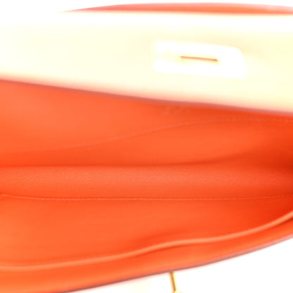 Hermes Swift Kelly Cut Clutch Pochette Orange 5 of 10