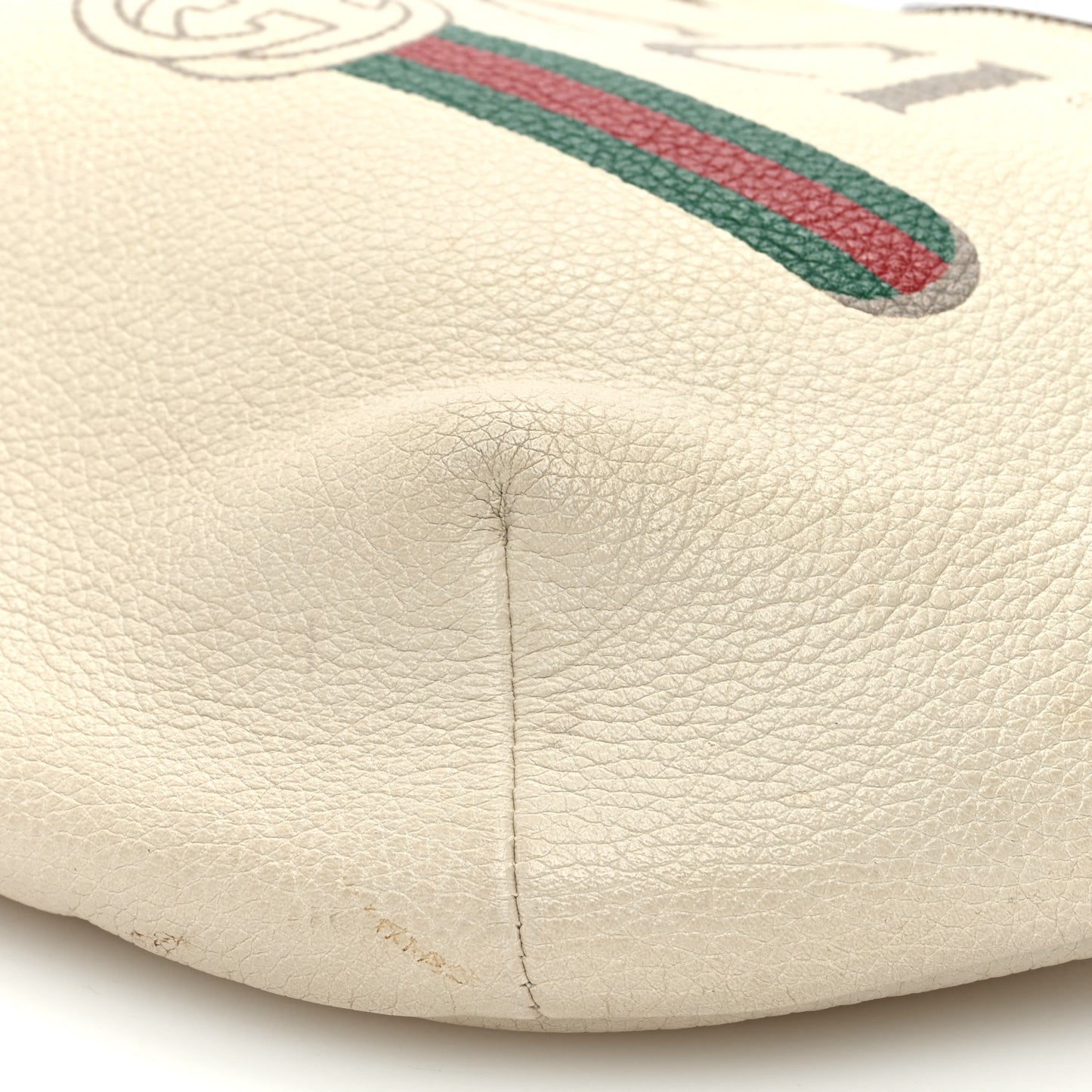 Grained Calfskin Small Logo Belt Bag White