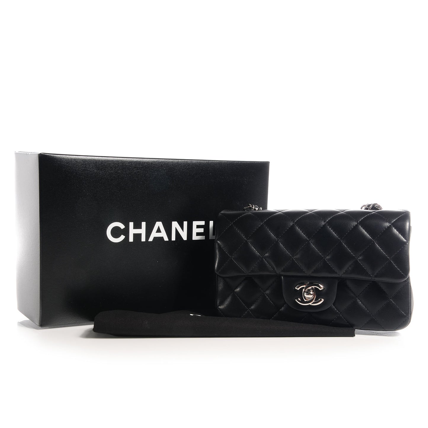 Lambskin Quilted Mini Flap Black