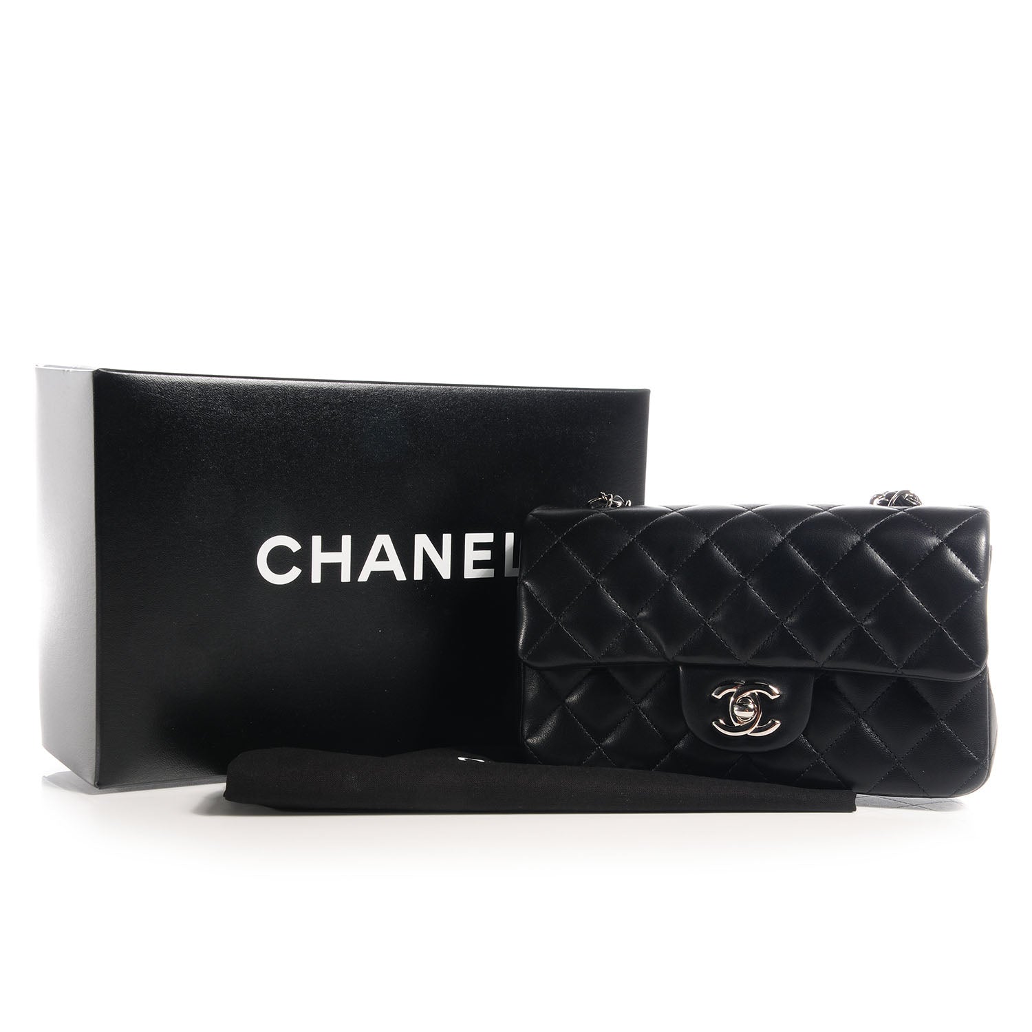 Chanel Lambskin Quilted Mini Flap Black 9 of 9