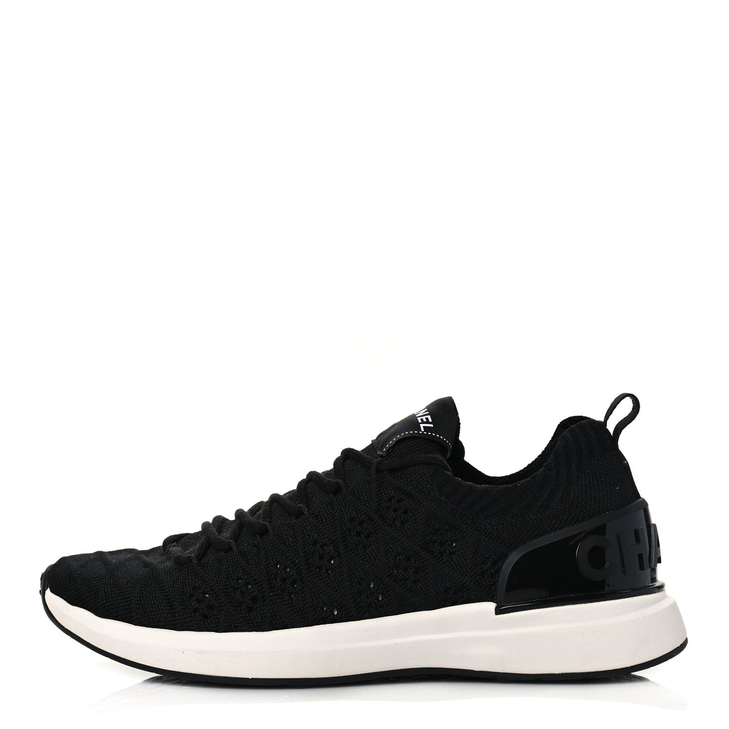 Fabric Logo Sneakers 38.5 Black