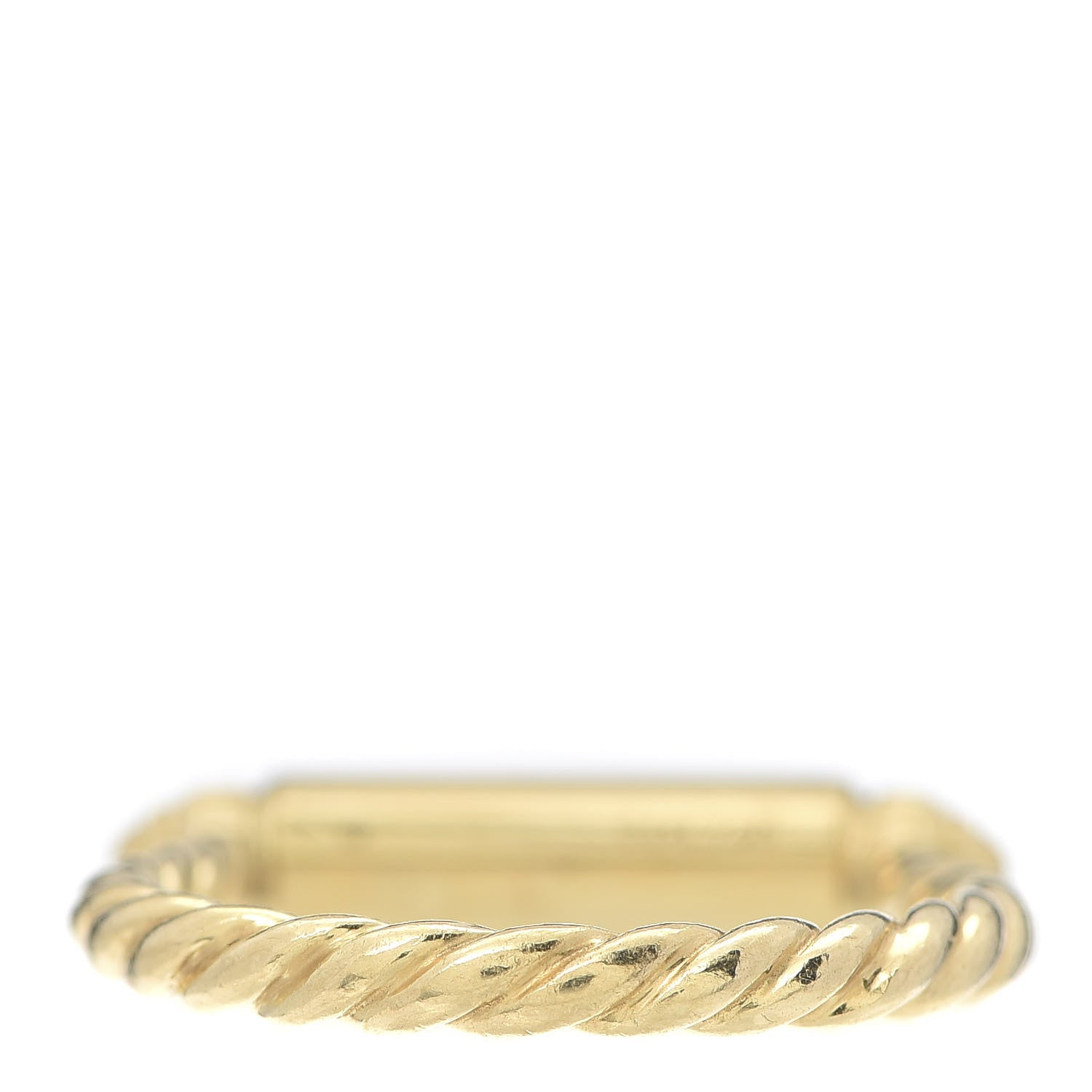 David Yurman 18K Yellow Gold Diamond Lexington Barrel Ring 60 9.25 3 of 5