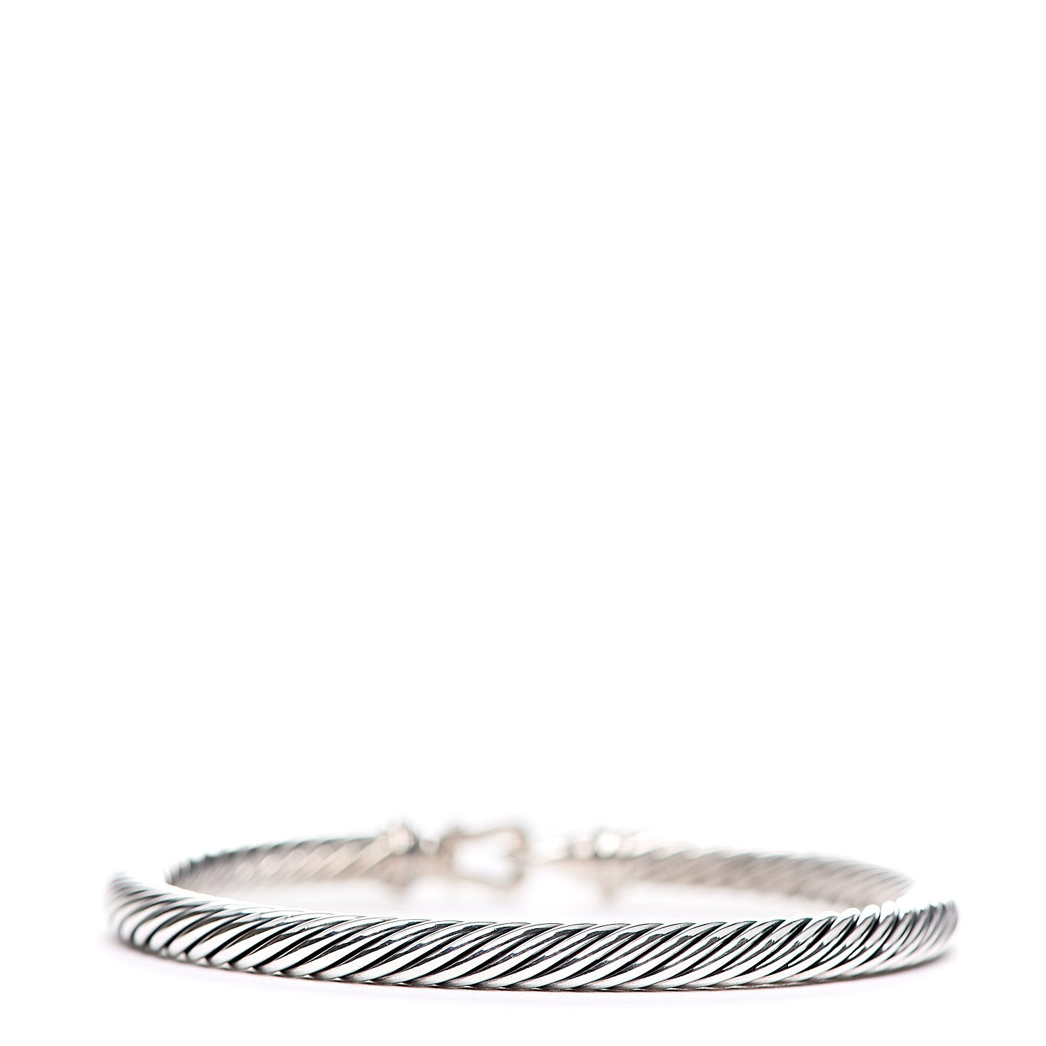 David Yurman Sterling Silver Diamond 5mm Cable Buckle Bracelet 2 of 4