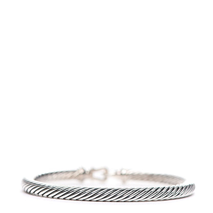 David Yurman Sterling Silver Diamond 5mm Cable Buckle Bracelet 2 of 4