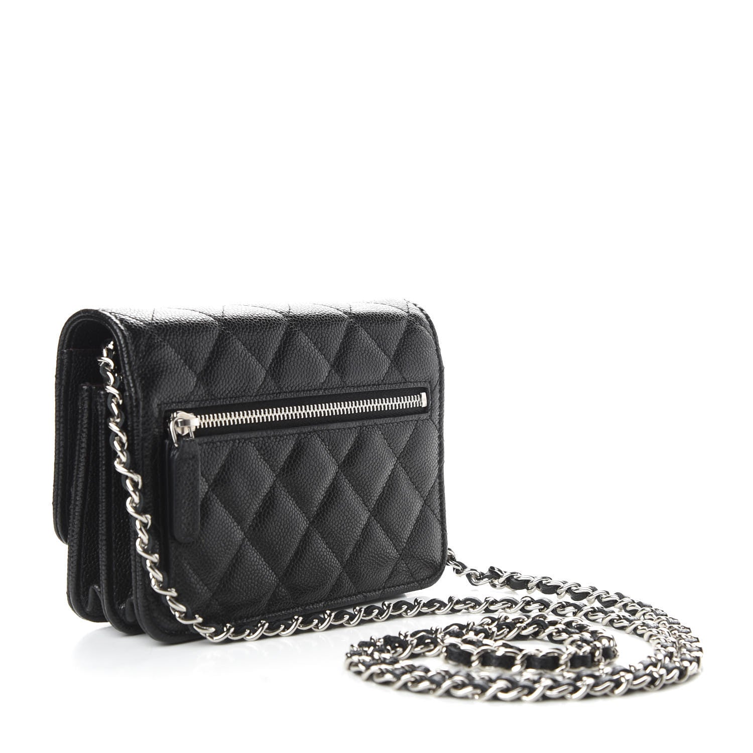Chanel Caviar Quilted Mini Wallet On Chain WOC Black 3 of 10