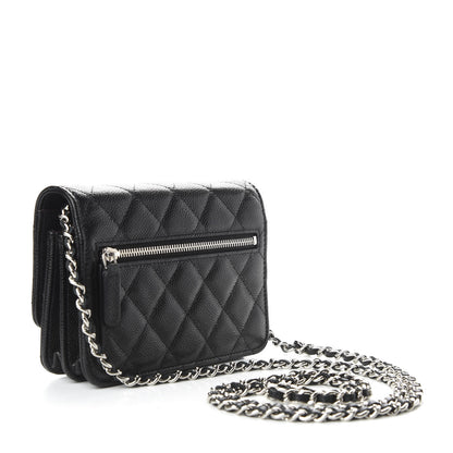 Chanel Caviar Quilted Mini Wallet On Chain WOC Black 3 of 10