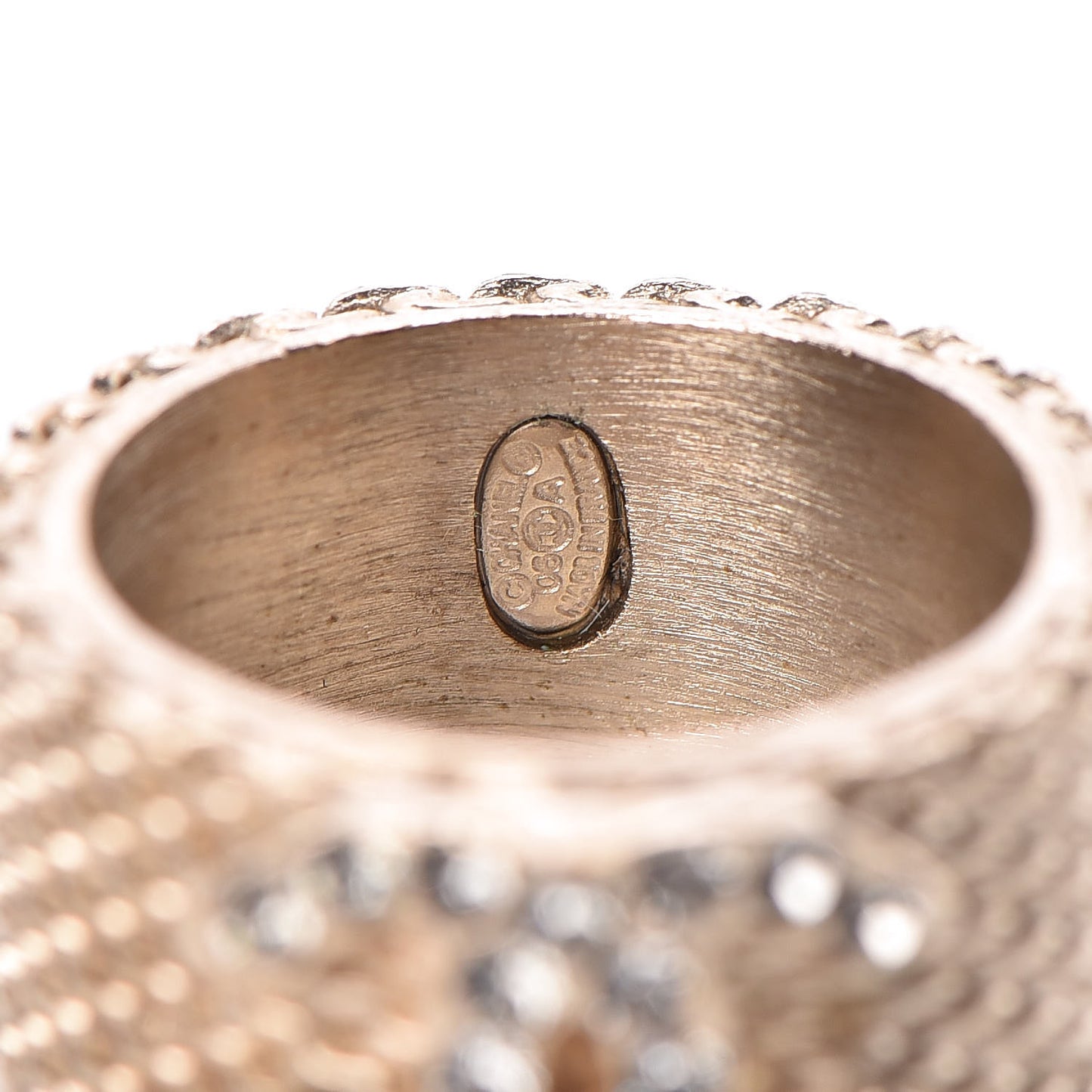 Crystal Mesh CC Ring 7 Gold
