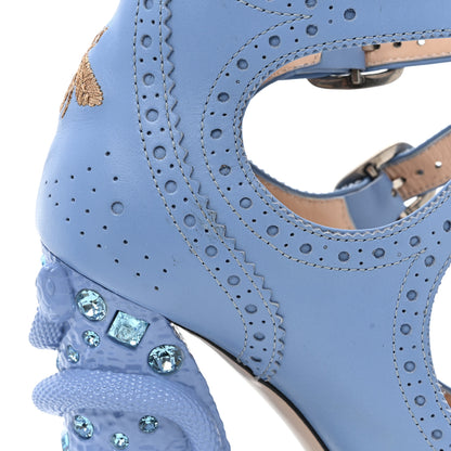 Gucci Calfskin Queercore Mid Calf Loafer Pumps 37 Sky Blue 11 of 13