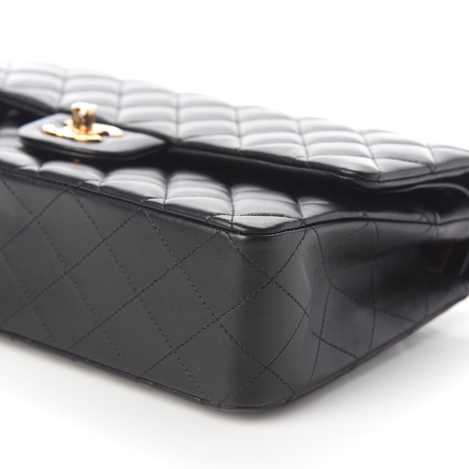 Chanel Lambskin Quilted Medium Double Flap Black 9 of 10