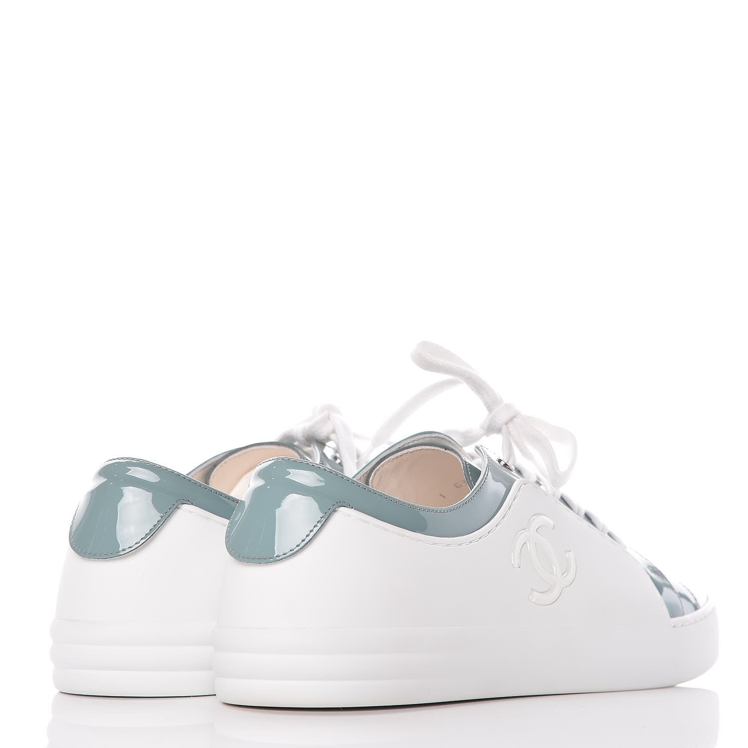 Chanel Patent CC Sneakers 40 Blue White 4 of 10