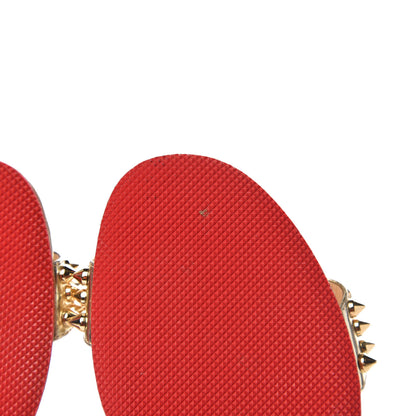 Christian Louboutin Specchio Spike Bikee Flat Sandals 36.5 Light Gold 10 of 11