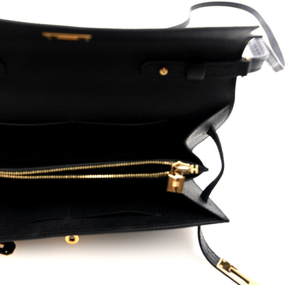 Hermes Epsom Matte Alligator Touch Kelly Wallet To Go Black 6 of 10