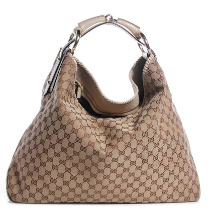 Gucci Monogram Large Horsebit Chain Hobo Off White 1 of 9