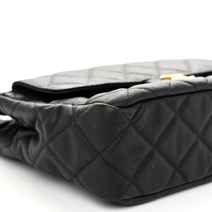 Chanel Caviar Quilted Large Wavy CC Hobo Black 9 of 10