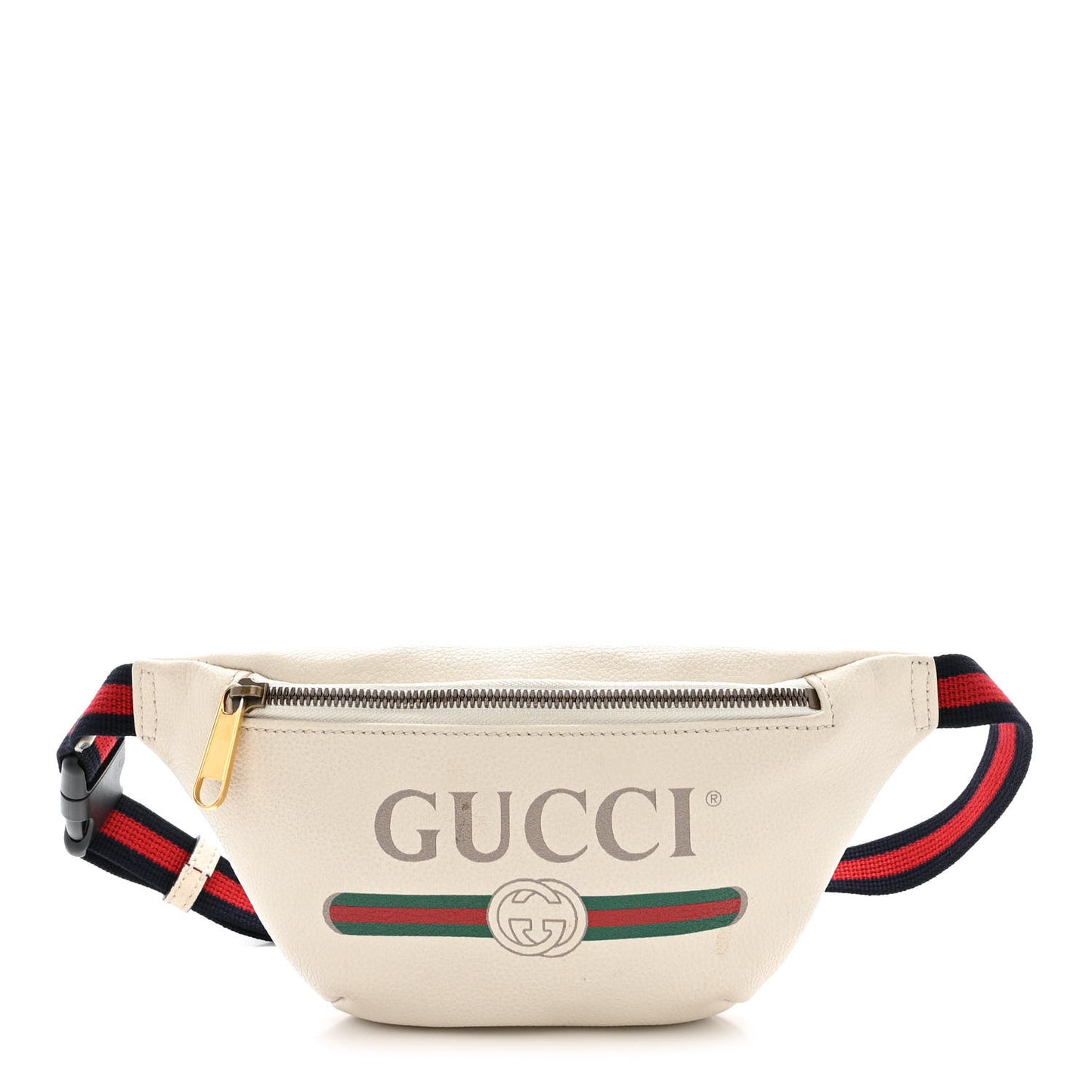 Grained Calfskin Small Logo Belt Bag White