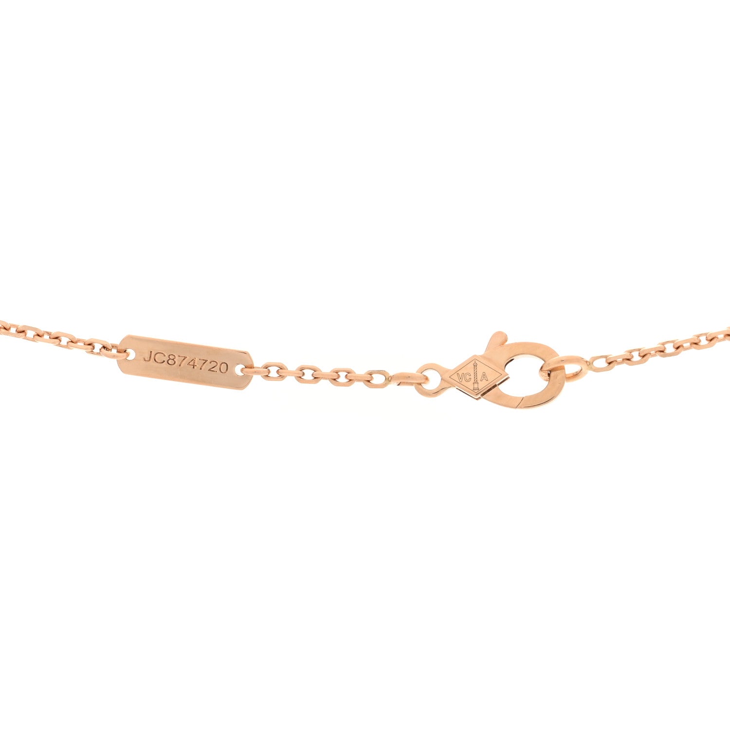 Van Cleef & Arpels 18K Rose Gold Gray Mother of Pearl Vintage Alhambra Pendant Necklace 4 of 4