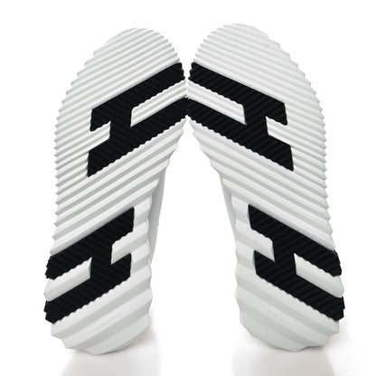 Hermes Goatskin Suede Goatskin Bouncing Sneakers 37 White Black 5 of 9