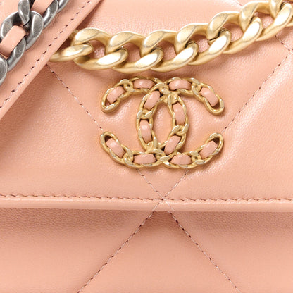 Chanel Lambskin Quilted Chanel 19 Flap Phone Holder With Chain Pink 9 of 11