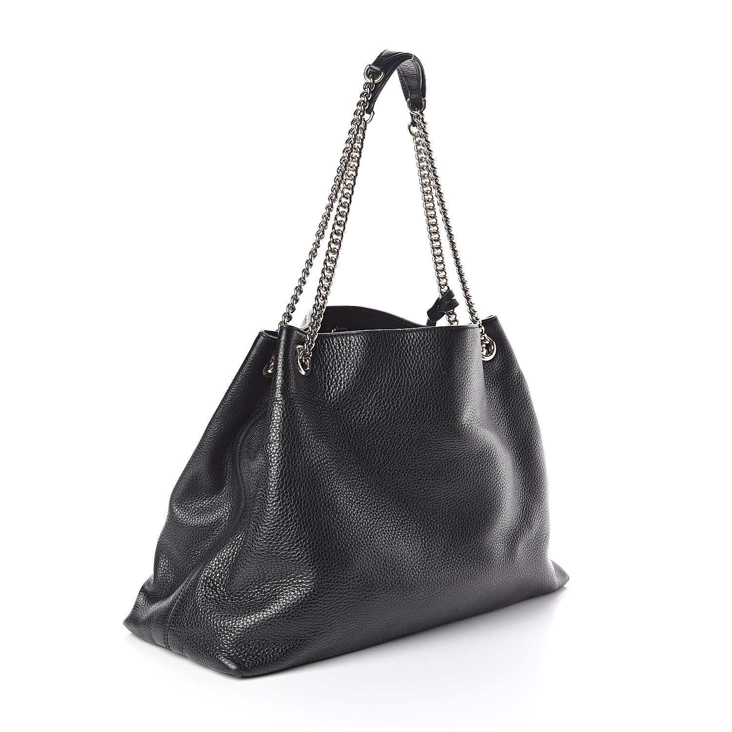 Gucci Pebbled Calfskin Large Soho Chain Shoulder Bag Black 3 of 9