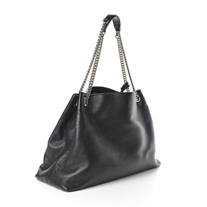 Gucci Pebbled Calfskin Large Soho Chain Shoulder Bag Black 3 of 9