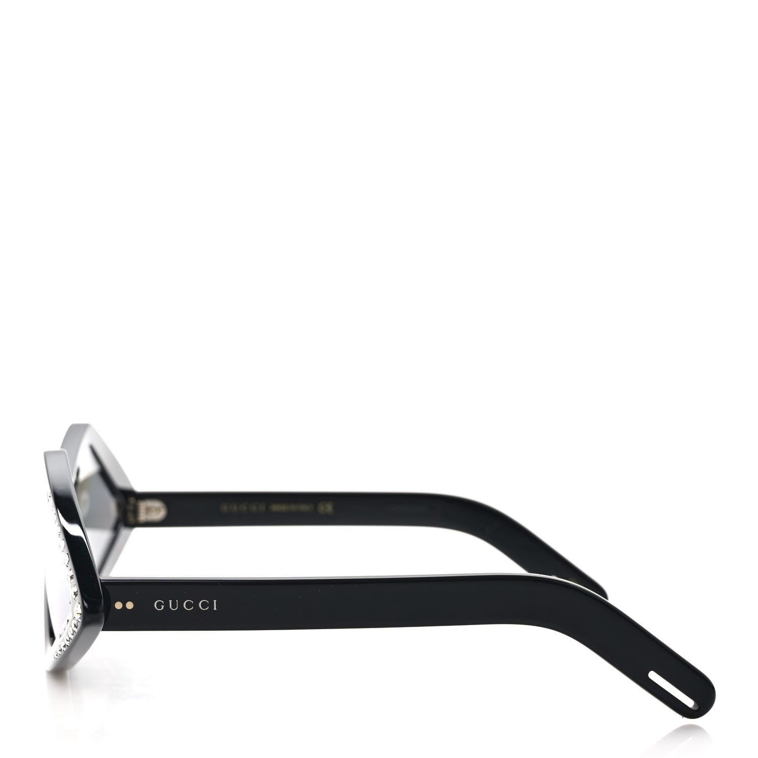 Gucci Acetate Geometric Crystal Sunglasses GG0496S Black 3 of 7