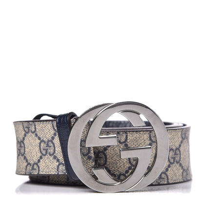 Gucci GG Plus Monogram Interlocking G Belt 105 38 Blue 1 of 5