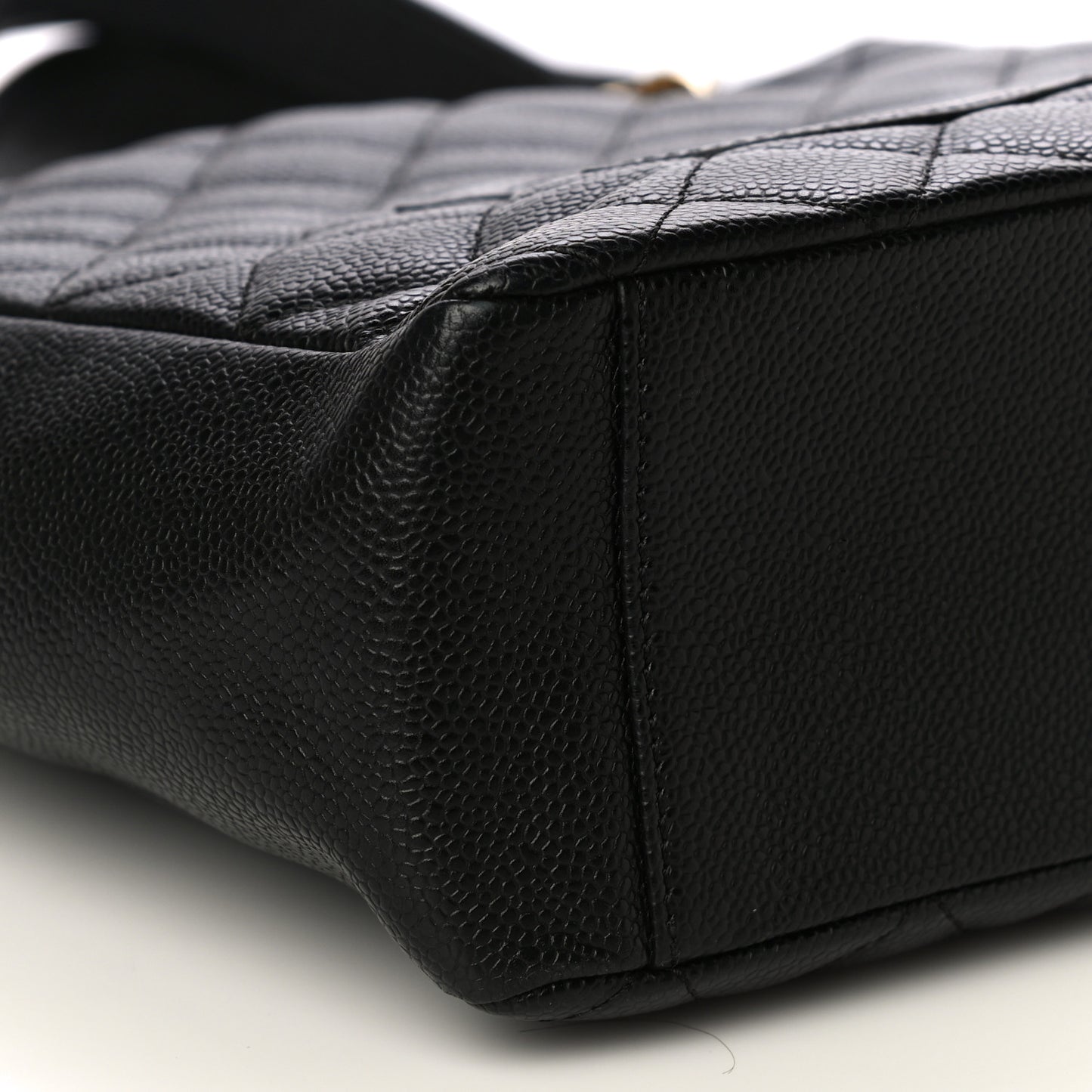Caviar Quilted Petit Shopping Tote PST Black