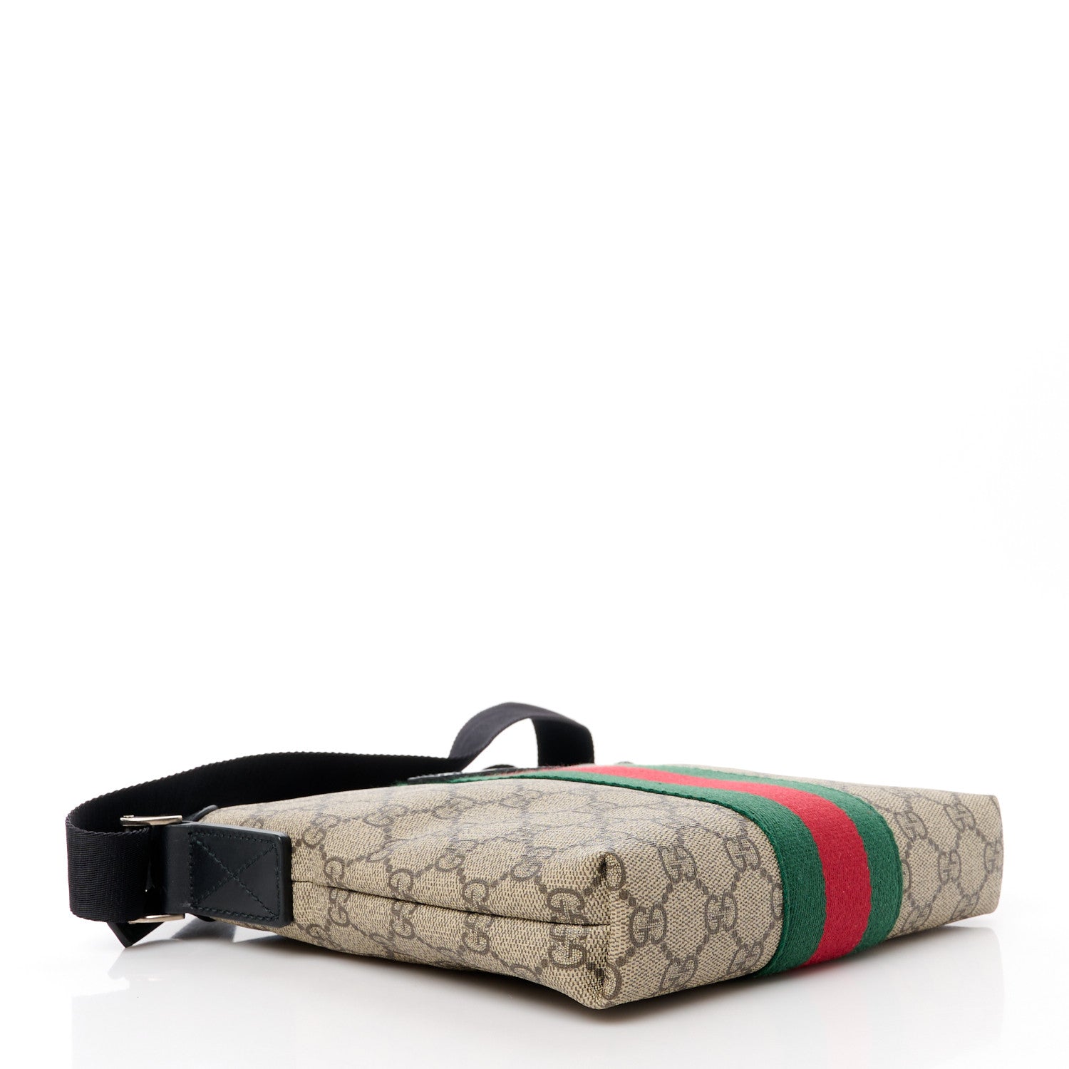 Gucci GG Supreme Monogram Web Messenger Bag Black 4 of 14