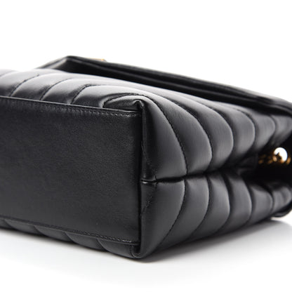 Saint Laurent Calfskin Y Quilted Monogram Small Loulou Chain Satchel Black 7 of 11
