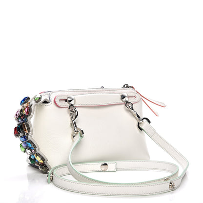 Fendi Vitello Dolce Crystal Croc Tail Mini By The Way Boston Bag White Ice Multicolor 3 of 8