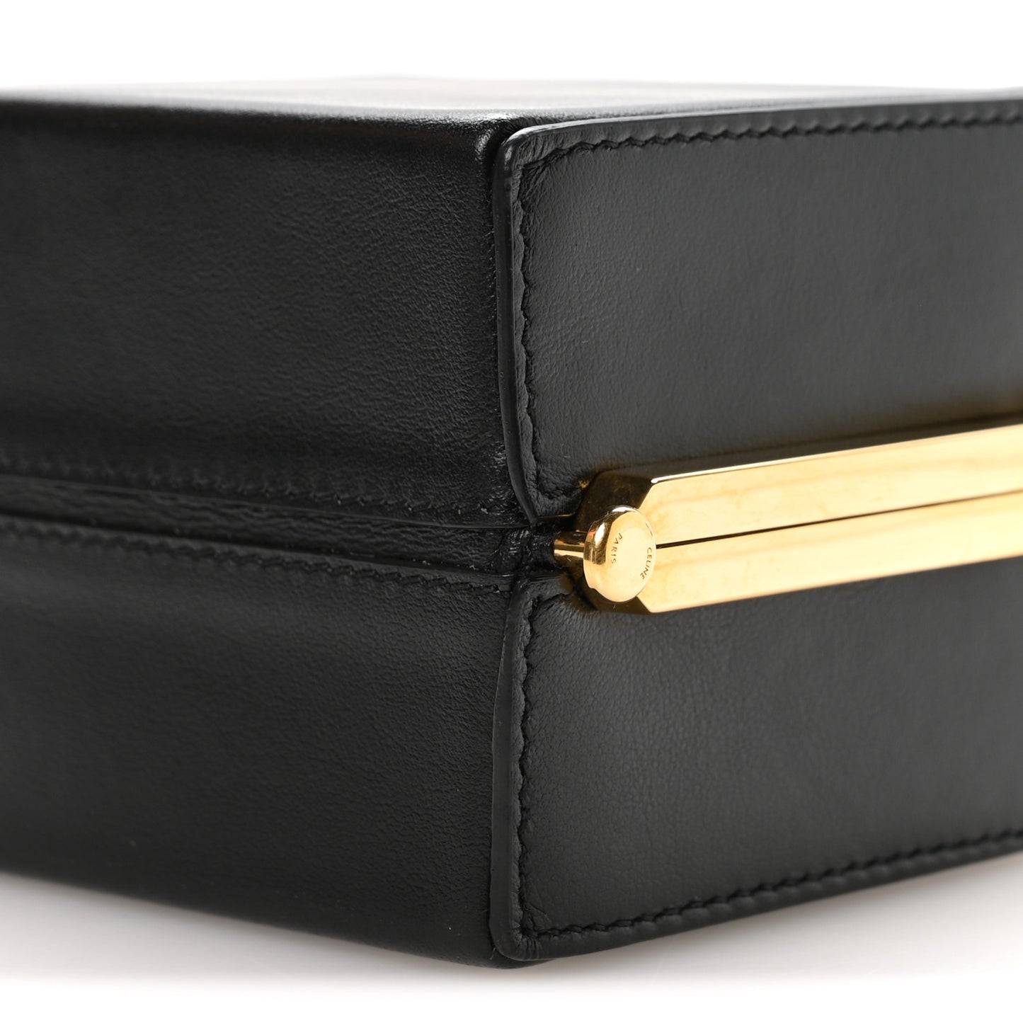 Shiny Calfskin Lana Triomphe Minaudiere Black