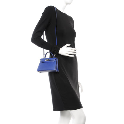 Hermes Epsom Mini Kelly Sellier 20 Bleu Electrique 2 of 35