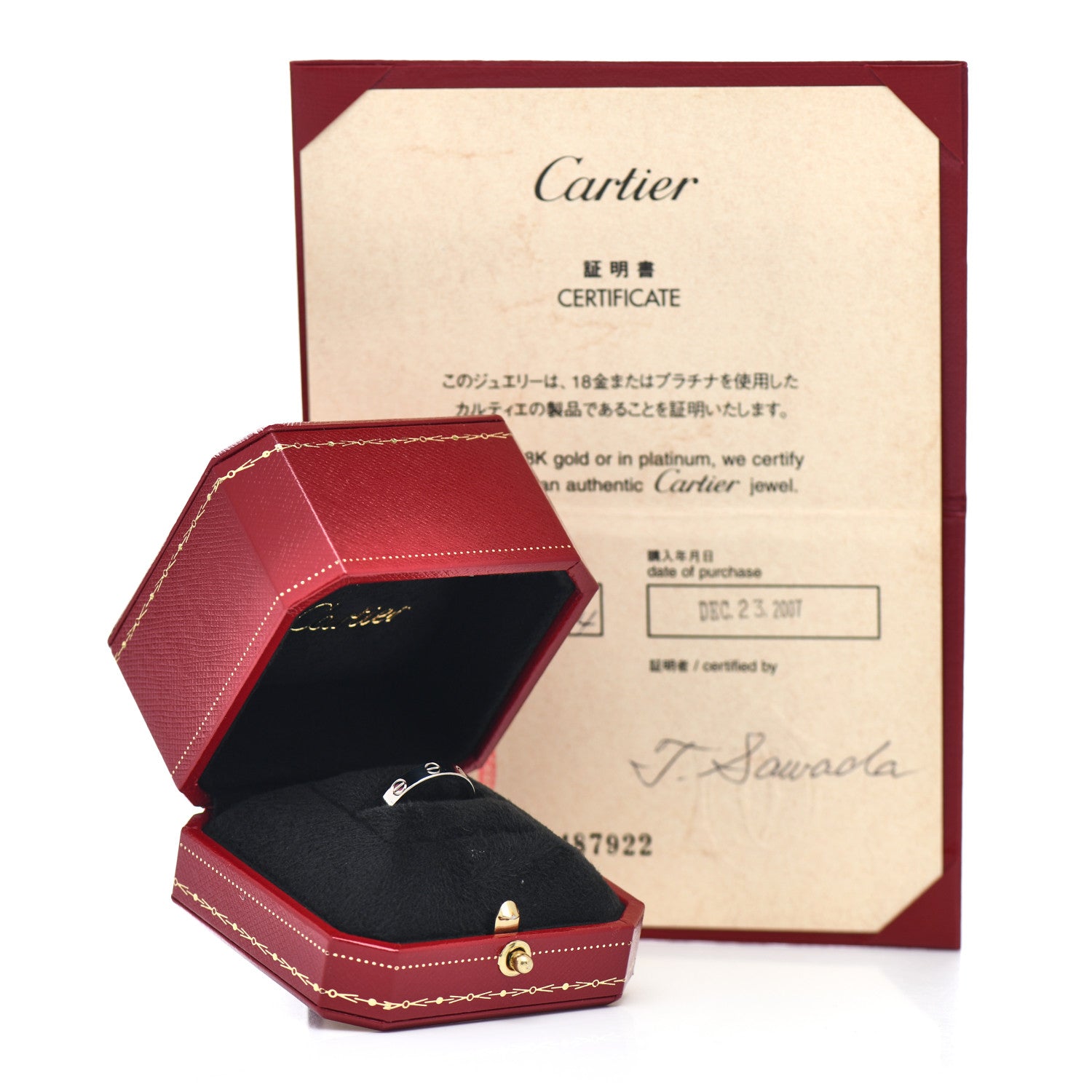 Cartier 18K White Gold 3.5mm LOVE Wedding Band Ring 48 4.5 5 of 5